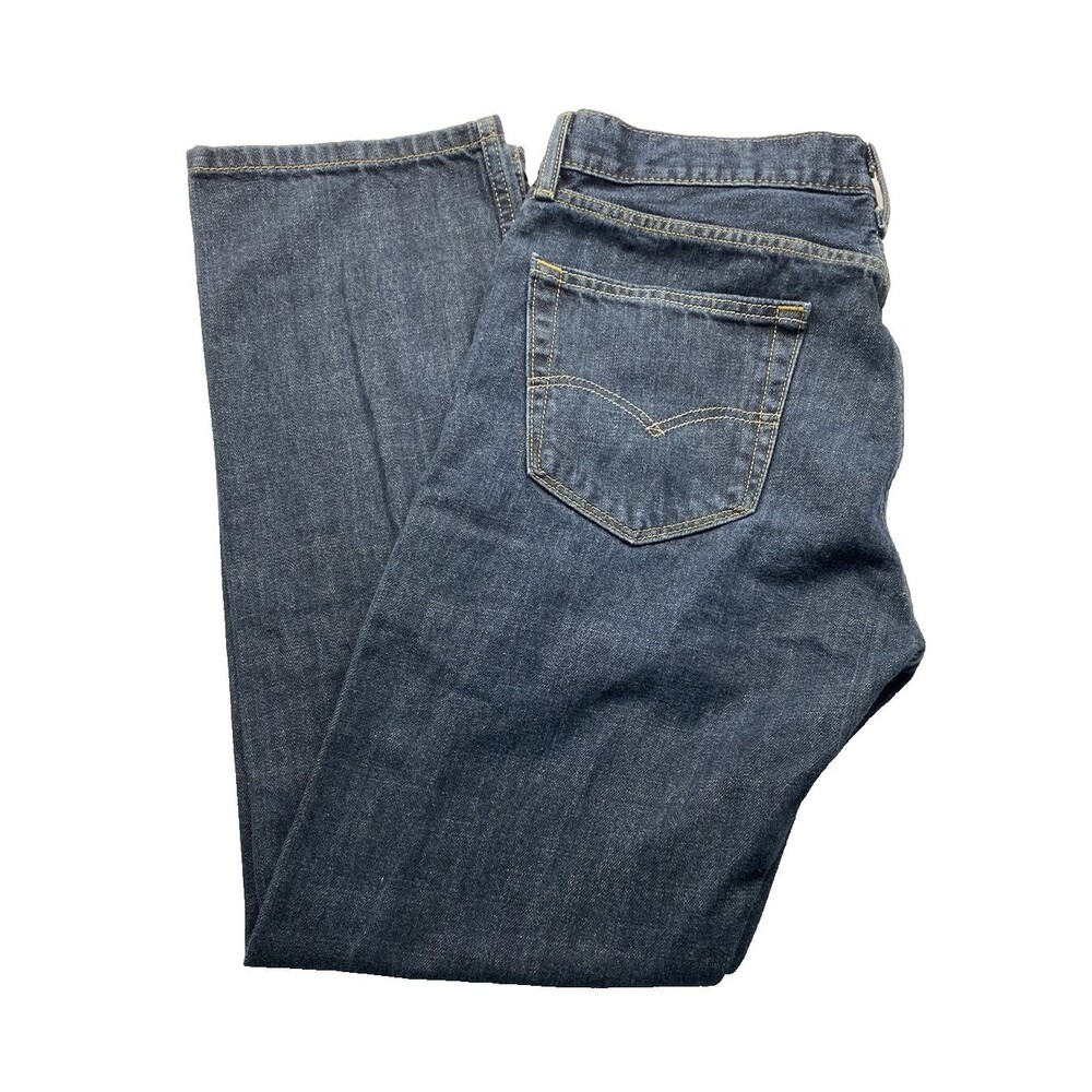 Levis 505 Mens Medium Wash Regular Fit Straight Leg Denim Blue Jeans 32x31